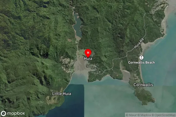 Huia,Auckland Satellite Map