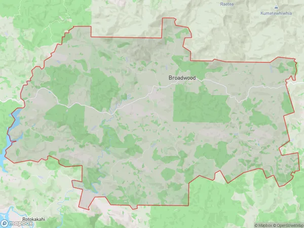 Broadwood, Northland Polygon Area Map