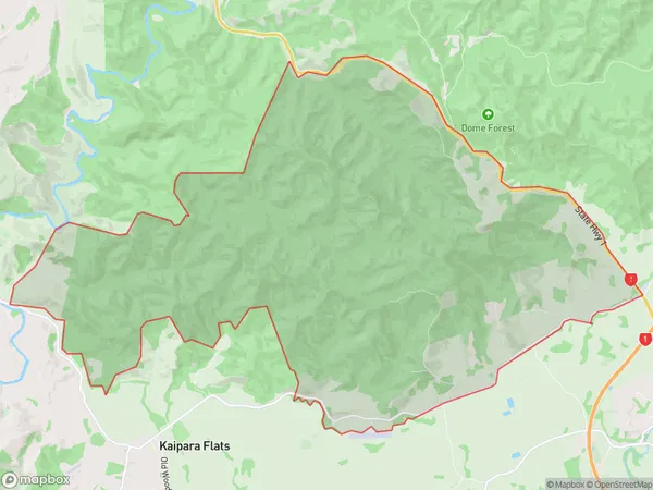 Dome Forest, Auckland Polygon Area Map