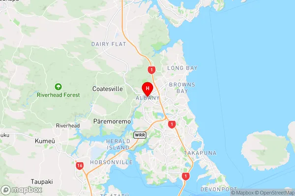 Albany,Auckland Region Map