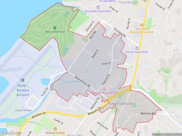 Annesbrook, Nelson Polygon Area Map