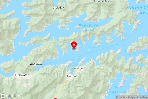 Double Cove,Marlborough Region Map