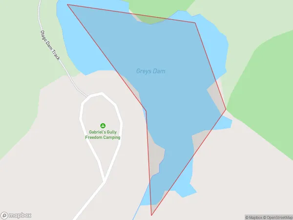 Greys Dam, Otago Polygon Area Map