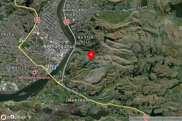 Durie Hill,Manawatu-Wanganui Satellite Map