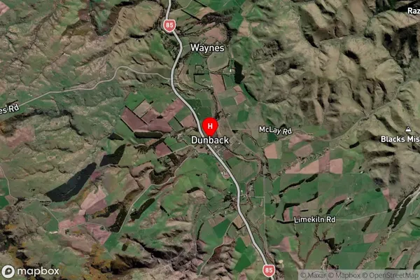 Dunback,Otago Satellite Map