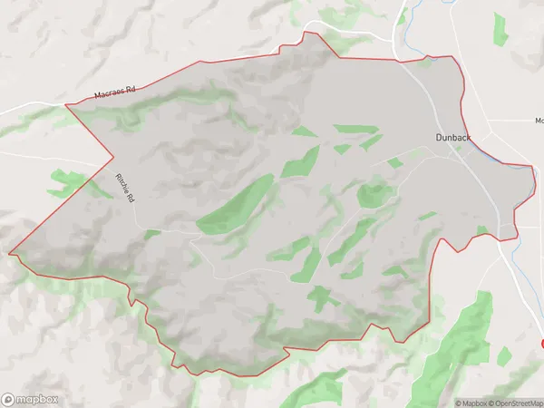 Dunback, Otago Polygon Area Map