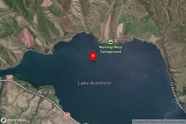 Lake Aviemore,Canterbury Satellite Map