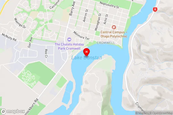 Lake Dunstan,Otago Area Map