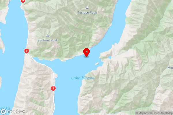 Lake Hawea,Otago Region Map