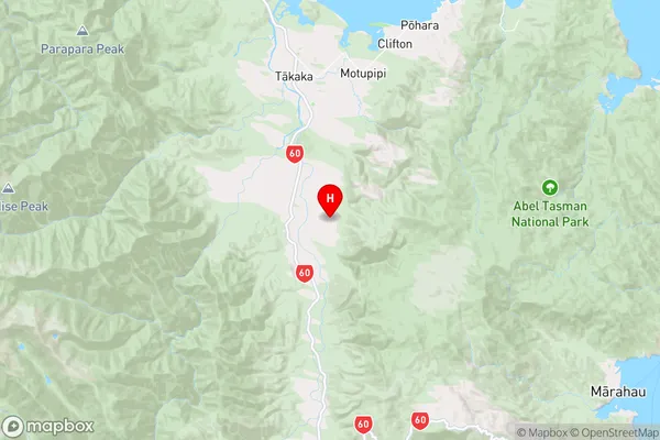 East Takaka,Tasman Region Map