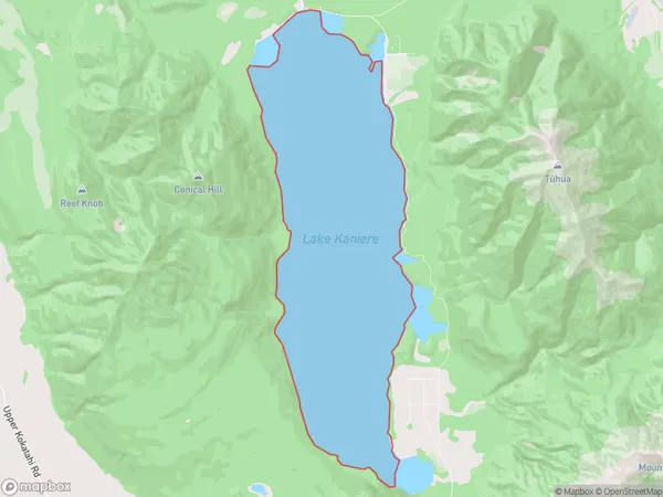 Lake Kaniere, West Coast Polygon Area Map