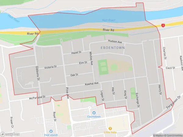 Ebdentown, Wellington Polygon Area Map