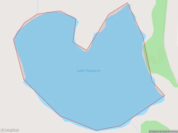Lake Kopuera, Waikato Polygon Area Map