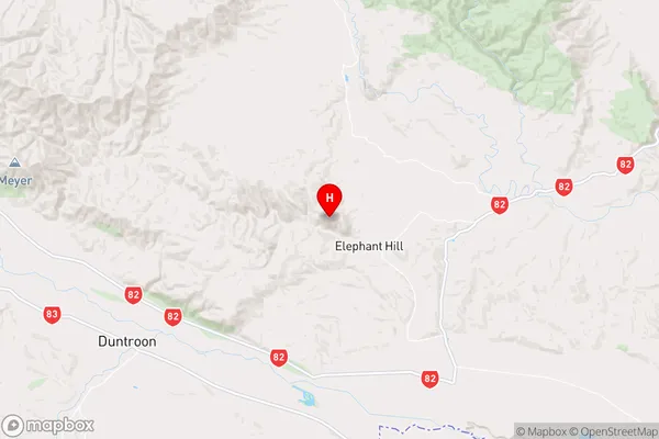 Elephant Hill,Canterbury Region Map