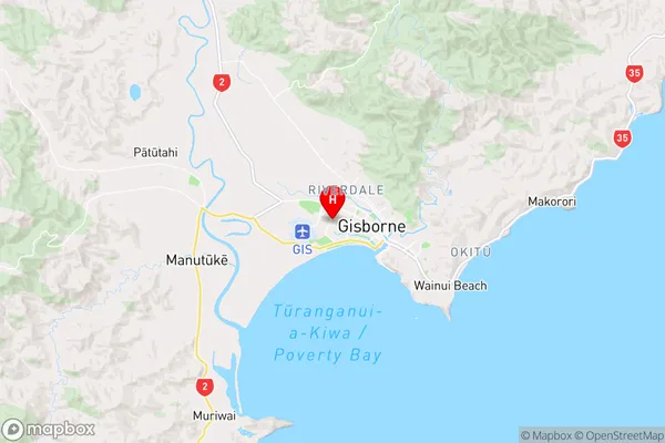 Elgin,Gisborne Region Map