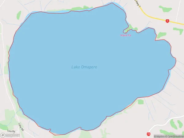 Lake Omapere, Northland Polygon Area Map