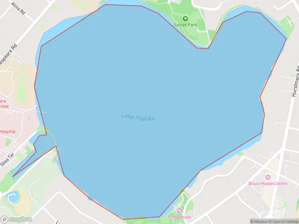 Lake Pupuke, Auckland Polygon Area Map