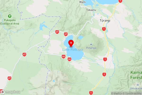 Lake Rotoaira,Waikato Region Map