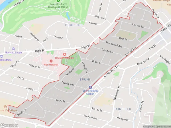 Epuni, Wellington Polygon Area Map