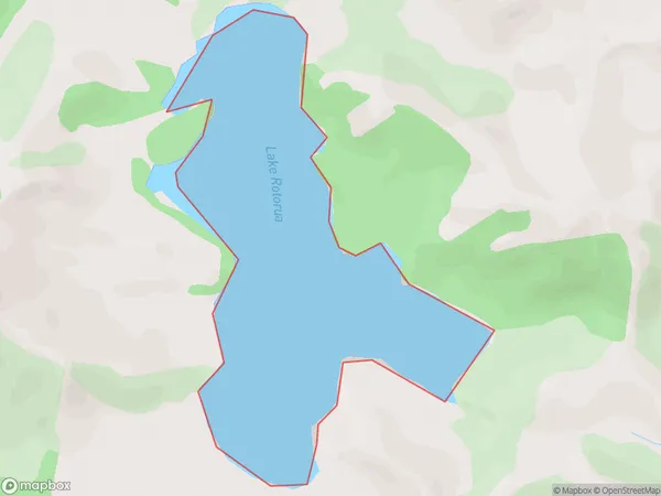 Lake Rotorua, Bay of Plenty Polygon Area Map