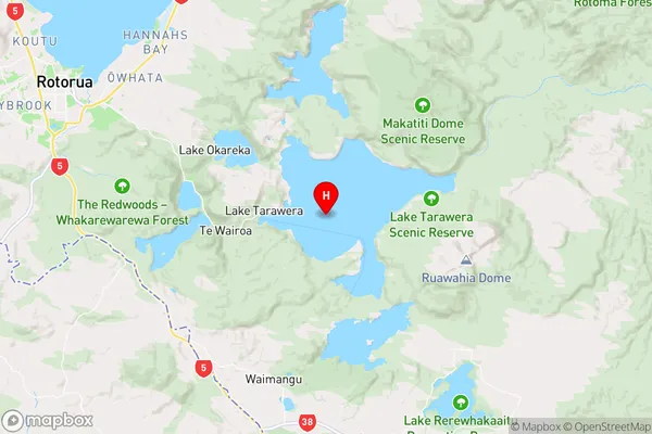 Lake Tarawera,Bay of Plenty Region Map