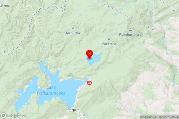 Lake Waikareiti,Hawke's Bay Region Map