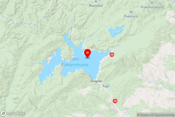 Lake Waikaremoana,Hawke's Bay Region Map