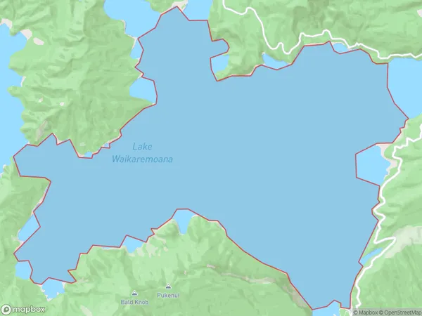 Lake Waikaremoana, Hawke's Bay Polygon Area Map