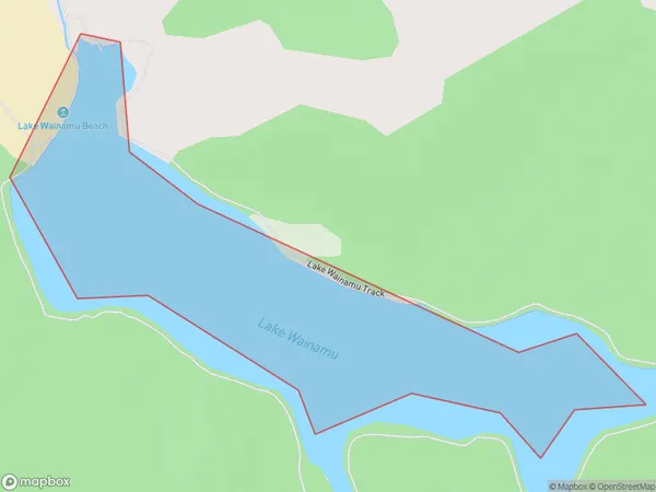 Lake Wainamu, Auckland Polygon Area Map