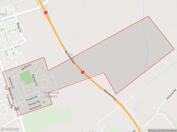 Fairview Downs, Waikato Polygon Area Map