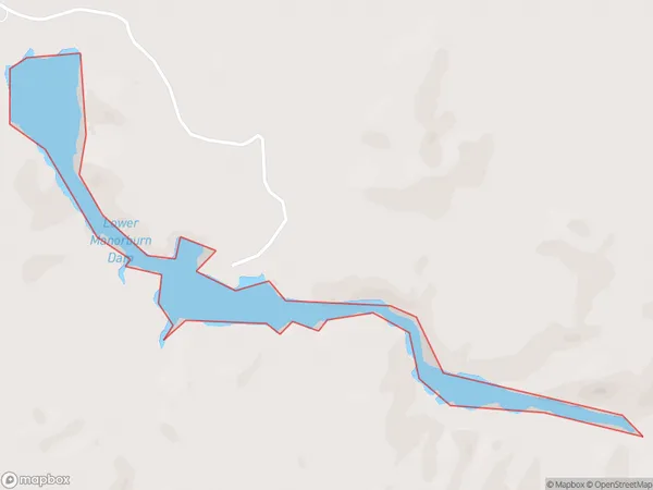 Lower Manorburn Dam, Otago Polygon Area Map