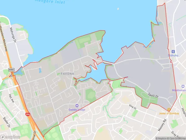 Favona, Auckland Polygon Area Map