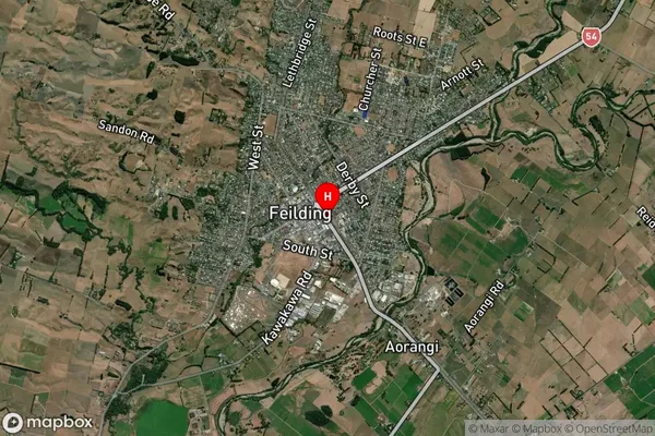 Feilding,Manawatu-Wanganui Satellite Map