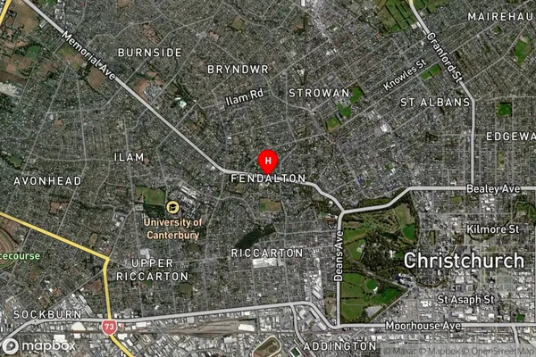 Fendalton,Canterbury Satellite Map