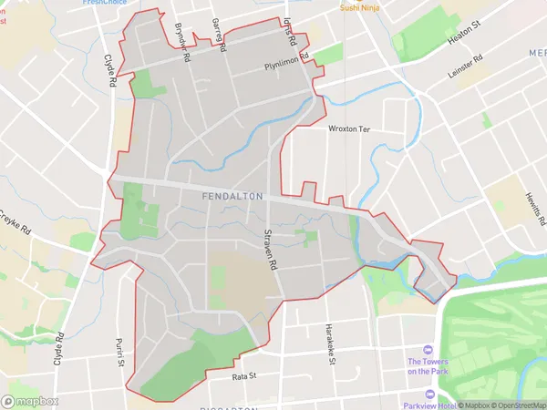 Fendalton, Canterbury Polygon Area Map