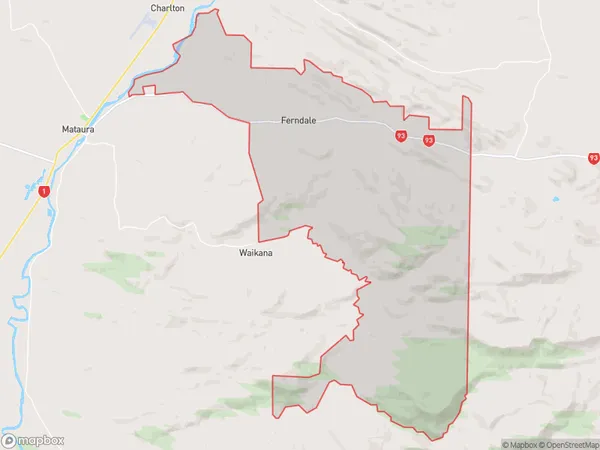 Ferndale, Southland Polygon Area Map