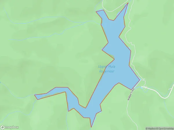 Upper Huia Reservoir, Auckland Polygon Area Map