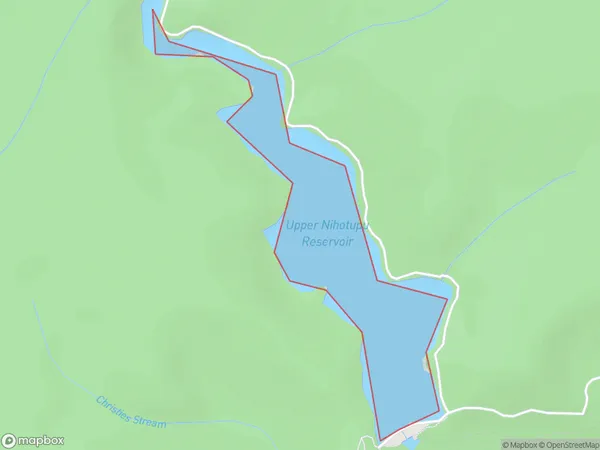 Upper Nihotupu Reservoir, Auckland Polygon Area Map