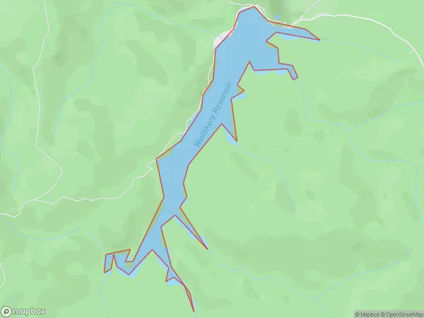 Waitakere Reservoir, Auckland Polygon Area Map