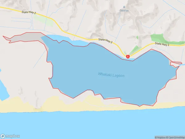 Whakaki Lagoon, Hawke's Bay Polygon Area Map