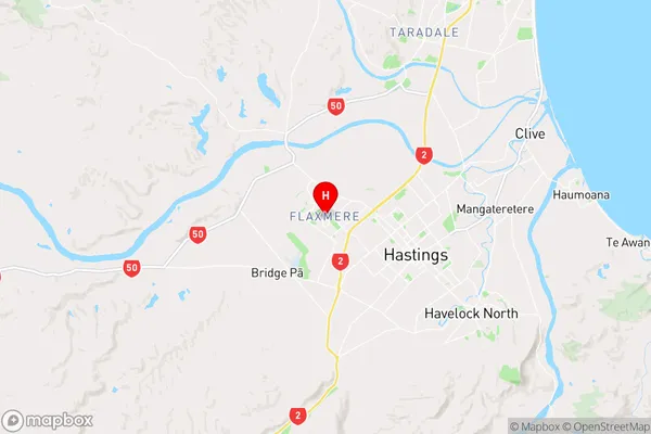 Flaxmere,Hawke's Bay Region Map