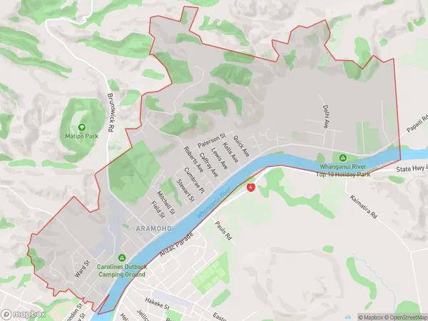 Aramoho, Manawatu-Wanganui Polygon Area Map