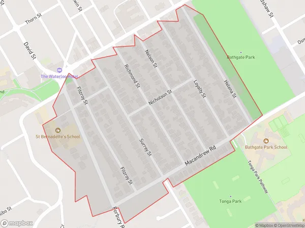 Forbury, Otago Polygon Area Map