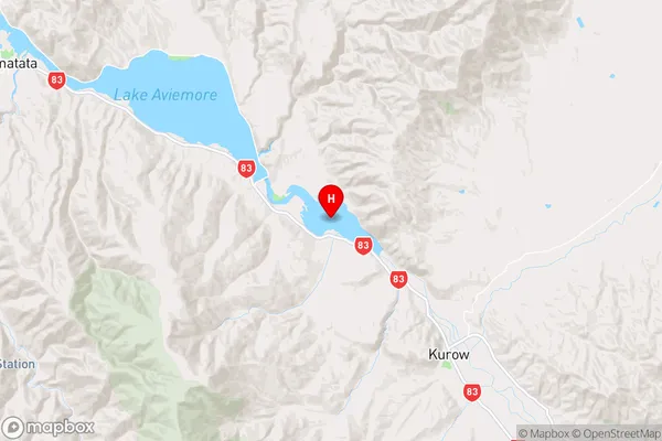 Lake Waitaki,Canterbury Region Map