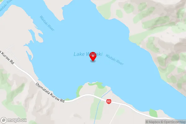 Lake Waitaki,Canterbury Area Map