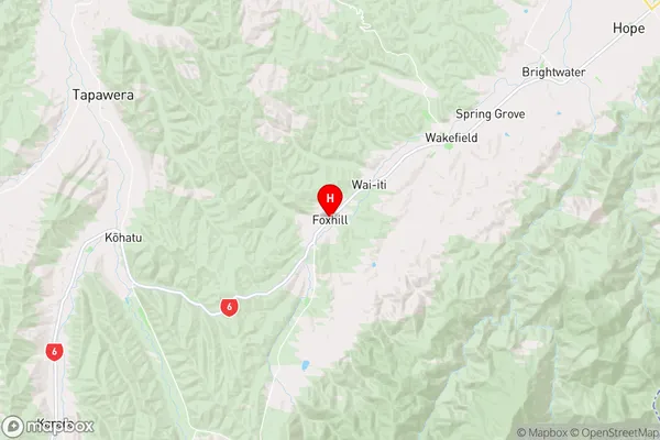 Foxhill,Tasman Region Map