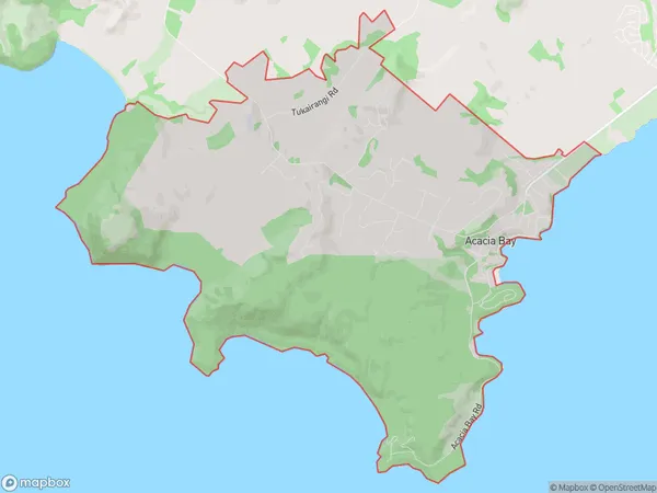 Acacia Bay, Waikato Polygon Area Map