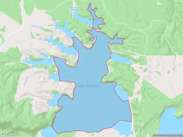 Lake Rotoehu, Bay of Plenty Polygon Area Map