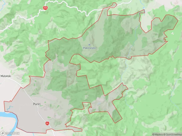 Puriri, Waikato Polygon Area Map