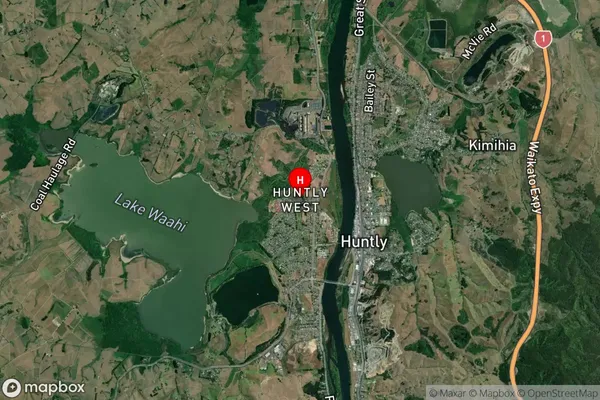 Huntly,Waikato Satellite Map